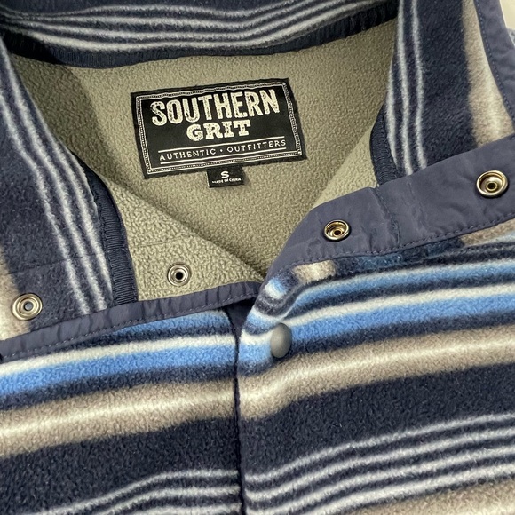 Southern Grit Striped Fleece Pullover Sweater Mens Small or Womens Medium - Picture 3 of 7
